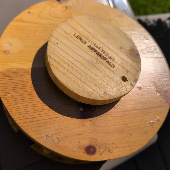 Vintage Handmade Round Tabletop Lazy Susan - Wooden - Picture 5 of 8